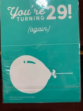 Chalk Couture “You’re Turning 29! (again)” Size A Chalk Transfer NIP